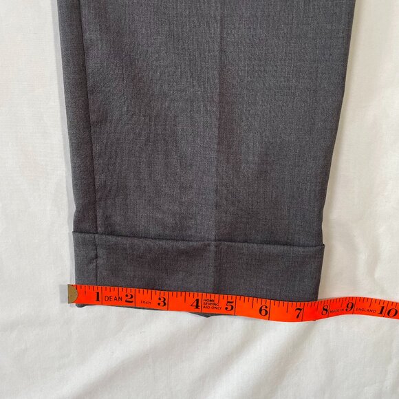 Incotex Wool Pants Gray Straight Leg Cuffs Military Inspired Size 12 - Picture 12 of 16